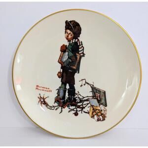 Norman Rockwell "End of Christmas" Danbury Mint Gorham Collector Plate